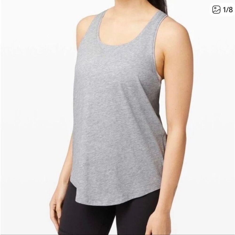Lululemon Gray Racerback Fit Tank Top Loose Fit Lightweight Flowy Athletic S/4/6